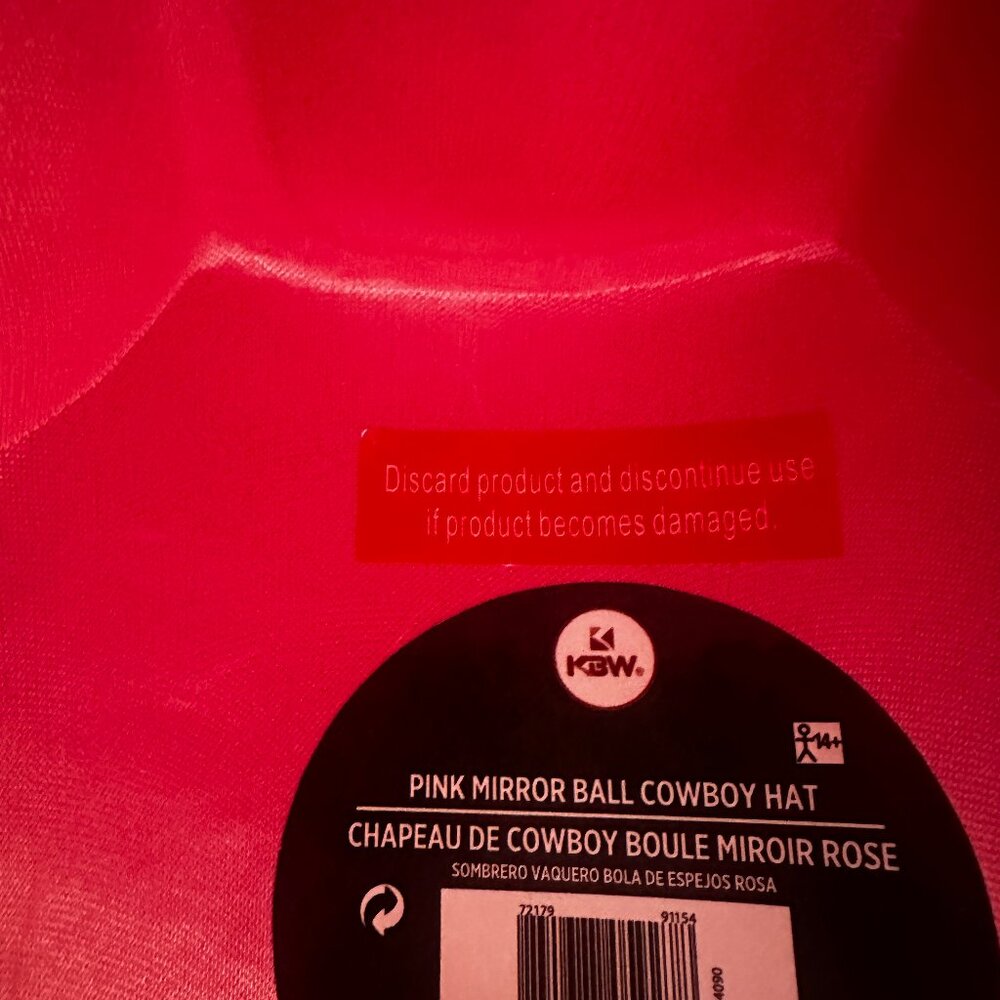 Pink Mirror Disco Ball Cowboy Hat - Picture 7 of 8